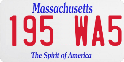 MA license plate 195WA5
