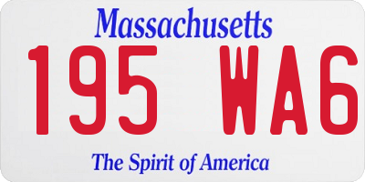 MA license plate 195WA6
