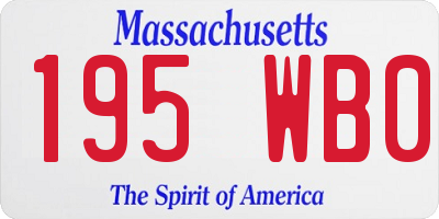 MA license plate 195WB0