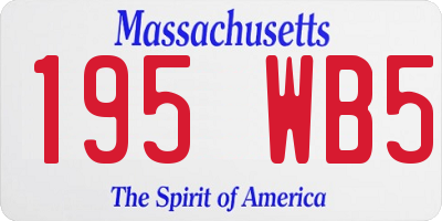 MA license plate 195WB5