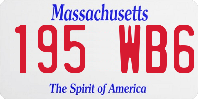 MA license plate 195WB6