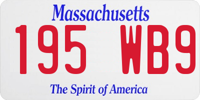 MA license plate 195WB9
