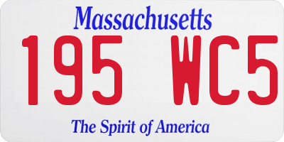 MA license plate 195WC5