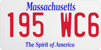 MA license plate 195WC6