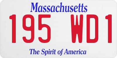 MA license plate 195WD1