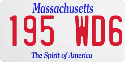 MA license plate 195WD6
