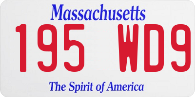 MA license plate 195WD9