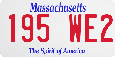 MA license plate 195WE2
