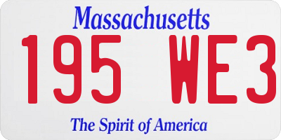 MA license plate 195WE3