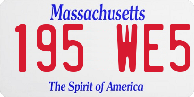 MA license plate 195WE5