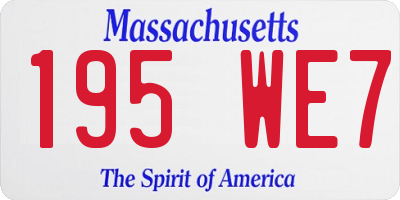 MA license plate 195WE7