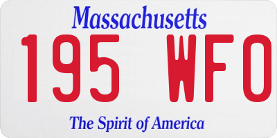 MA license plate 195WF0