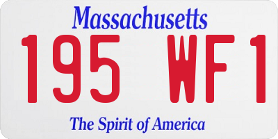 MA license plate 195WF1