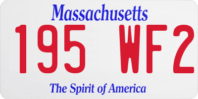 MA license plate 195WF2