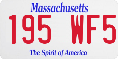 MA license plate 195WF5