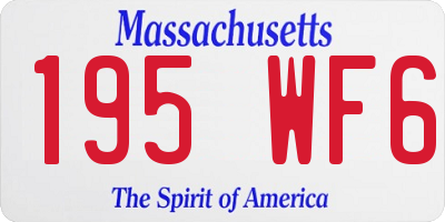 MA license plate 195WF6