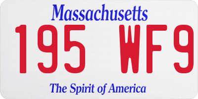MA license plate 195WF9