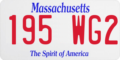 MA license plate 195WG2