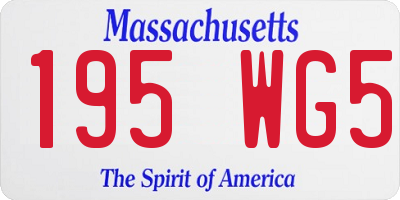 MA license plate 195WG5