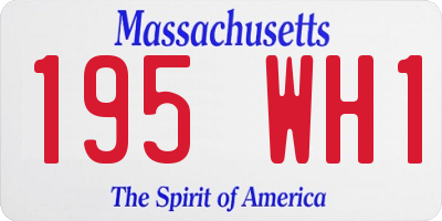 MA license plate 195WH1