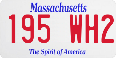 MA license plate 195WH2