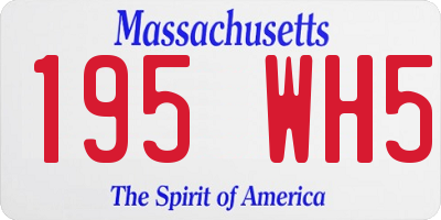MA license plate 195WH5
