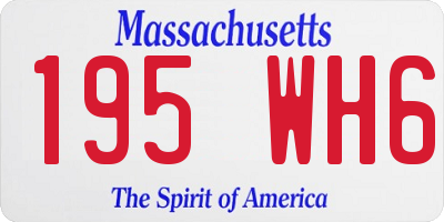 MA license plate 195WH6