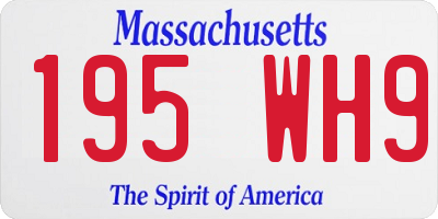 MA license plate 195WH9