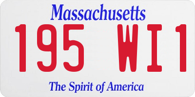 MA license plate 195WI1