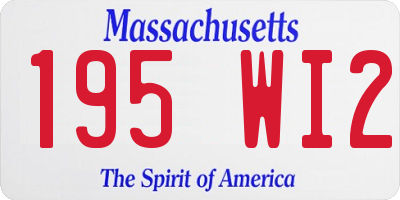 MA license plate 195WI2