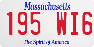 MA license plate 195WI6