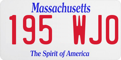 MA license plate 195WJ0