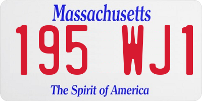 MA license plate 195WJ1