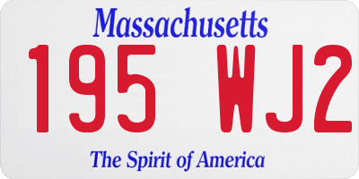 MA license plate 195WJ2