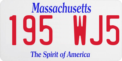MA license plate 195WJ5