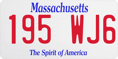 MA license plate 195WJ6
