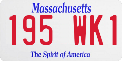 MA license plate 195WK1
