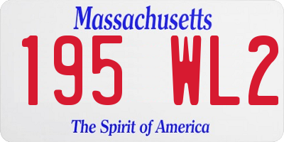 MA license plate 195WL2