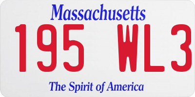 MA license plate 195WL3
