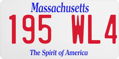 MA license plate 195WL4