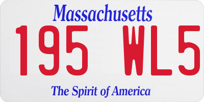 MA license plate 195WL5