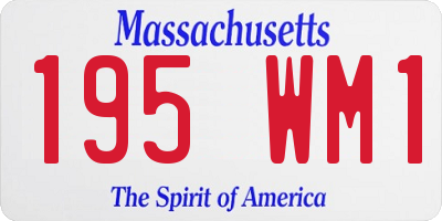 MA license plate 195WM1