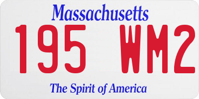 MA license plate 195WM2