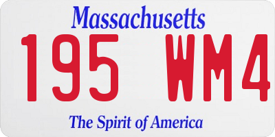 MA license plate 195WM4