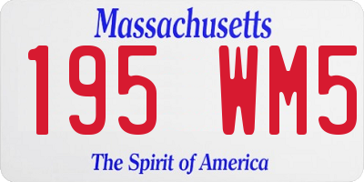 MA license plate 195WM5
