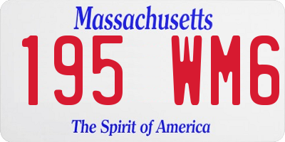 MA license plate 195WM6