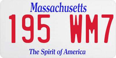 MA license plate 195WM7