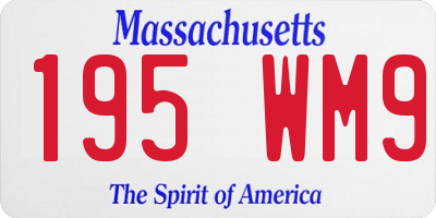 MA license plate 195WM9