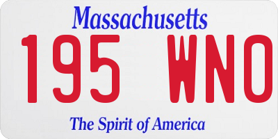 MA license plate 195WN0