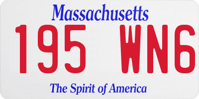 MA license plate 195WN6